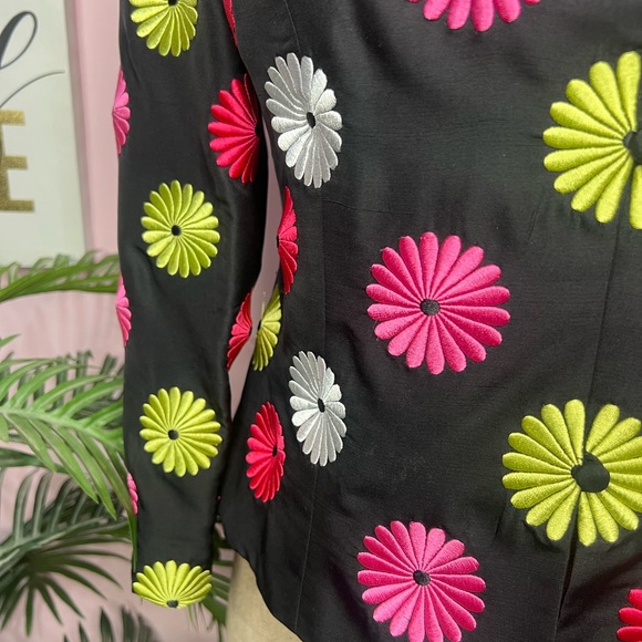 Vintage Maggie London Floral Jacket 100% silk - Picture 6 of 6